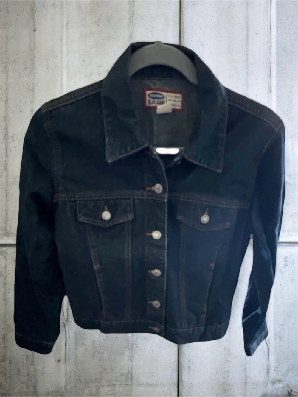 Old Navy Black Denim Jacket with Button Front